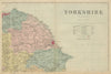 YORKSHIRE (North East) Scarborough Whitby antique county map by GW BACON 1885