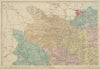 YORKSHIRE (North West) Middlesborough Northallerton County map GW BACON 1885