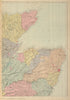 SCOTLAND (North East) Highlands Aberdeen Inverness Banff GW BACON 1885 old map