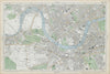 LONDON Chiswick Barnes Fulham Chelsea Putney Wandsworth Clapham. BACON  1906 map