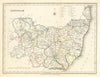 Antique county map of SUFFOLK by Creighton & Starling for Lewis c1840 old