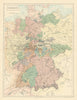 Germany showing states by SIDNEY HALL 1862 old antique vintage map plan chart