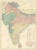 British India. Presidencies & Independent States. Singapore plan. HALL 1862 map