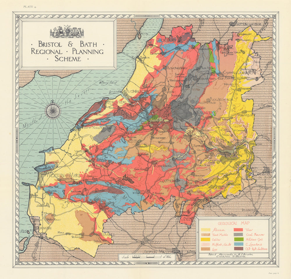 Geological Map. Bristol & Bath Regional Planning Scheme. ABERCROMBIE 1930