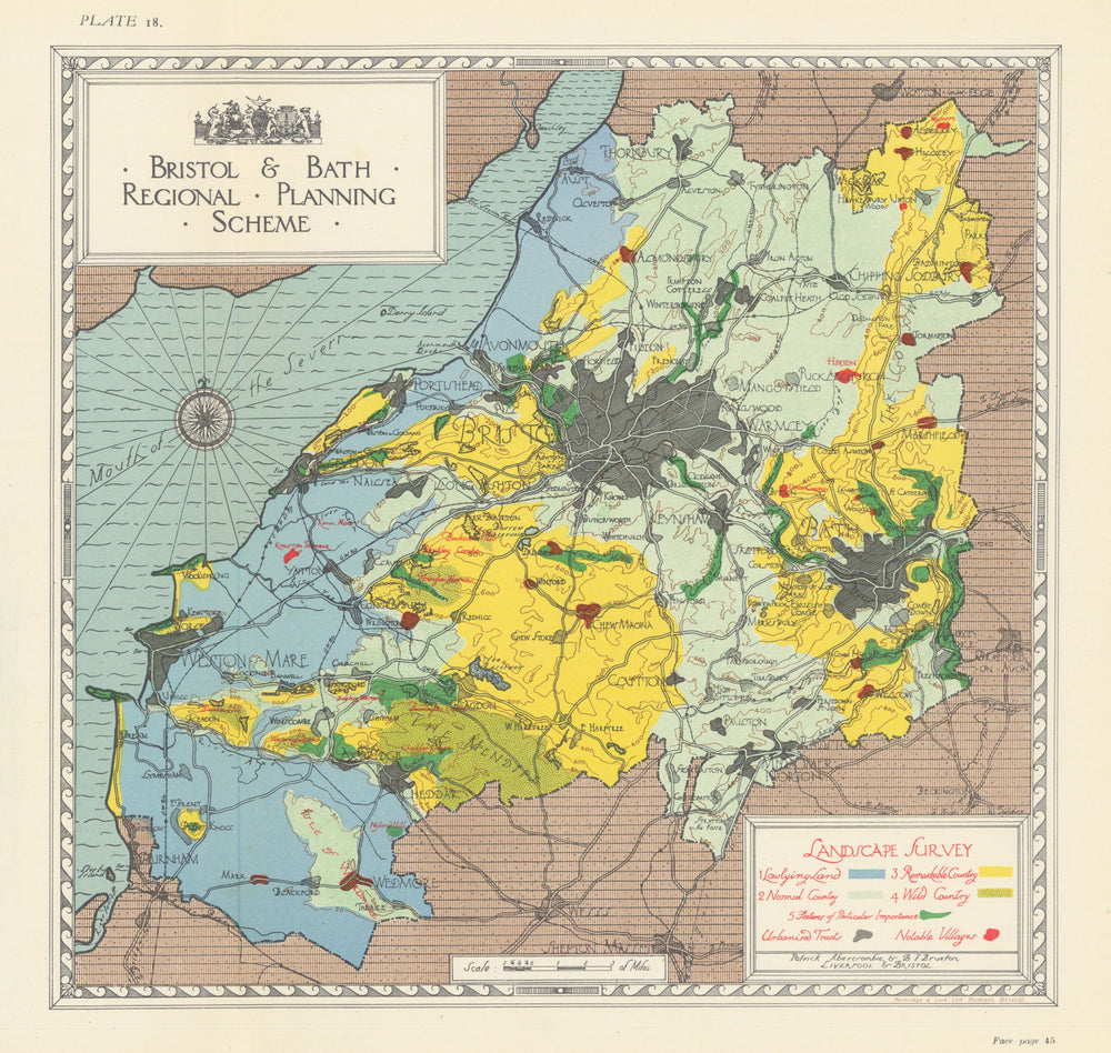 Landscape Survey. Bristol & Bath Regional Planning Scheme. ABERCROMBIE 1930 map