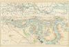 THE PORT OF LONDON showing wharves & docks. Thames. Vintage map. BACON 1913