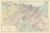 EDINBURGH & ENVIRONS West Lothian Midlothian antique map by GW BACON 1898
