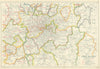 LONDON GAS SUPPLY areas + UNDERGROUND/Tube & electrified railways.BACON 1919 map