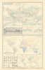 World physical features ocean currents ethnographical religions 1854 old map