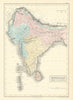 Hindustan with part of Caubul. British India & Afghanistan. SIDNEY HALL 1854 map