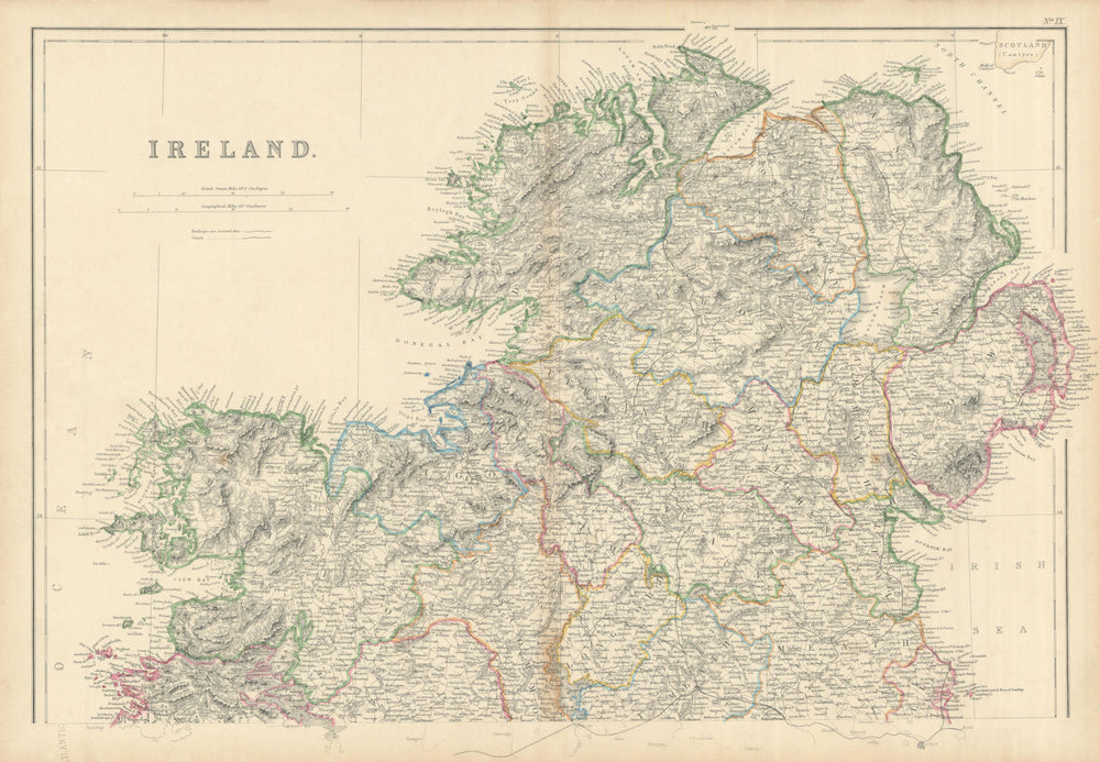 Ireland (North Part) by Edward Weller. Ulster 1860 old antique map plan chart
