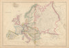 Europe by Joseph Wilson Lowry. Great Powers 1860 old antique map plan chart