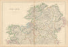 Ireland (North Part) by Edward Weller. Ulster 1860 old antique map plan chart