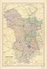 DERBYSHIRE antique county map by GW BACON 1895 old plan chart