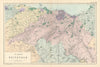 EDINBURGH & ENVIRONS West Lothian Midlothian antique map by GW BACON 1895