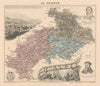 Hautes-Alpes département. Gap vignette. Vuillemin 1890 old antique map chart