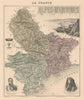 Alpes-Maritimes département. Nice vignette. Vuillemin 1890 old antique map