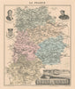 Seine-et-Marne département. Melun vignette. Vuillemin 1890 old antique map