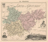 Tarn-et-Garonne département. Montauban vignette. Vuillemin 1890 old map