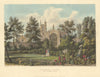 Winchester College, from the Warden's Garden. Ackermann's schools 1816 print
