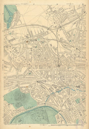 KENTISH TOWN Camden Town Haverstock/Primrose Hill Gospel Oak Chalk Farm 1886 map