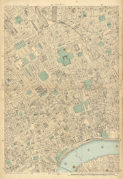 BLOOMSBURY Charing/King's Cross Covent Garden Soho Holborn Clerkenwell 1886 map