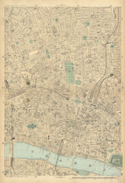 CITY OF LONDON Shoreditch Clerkenwell Southwark Broadgate Moorgate 1886 map