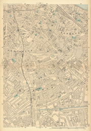 BERMONDSEY Newington Elephant & Castle Borough London Bridge Southwark 1886 map