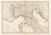 'Italie Septentrionale divisée en ses différens États'. DELAMARCHE 1823 map