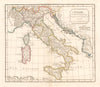 'L'Italie' by Delamarche after Robert de Vaugondy. Italy states 1795 old map