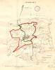 SUDBURY town/borough/constituency plan BOUNDARY REVIEW. Suffolk. DAWSON 1832 map