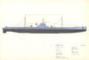 U-35 (1914). German submarine. U-boat. U-Boot. Hugh Evelyn 1970 old print