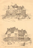 Homes of rest, Bangor, Co. Down - W.J.W. Roome, Architect, Belfast 1899 print