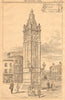 Jubilee Clock Tower, Lewisham. By A.R. Gough, ARIBA Archt, Bristol 1900 print