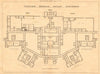 Proposed Borough Asylum, Canterbury. Plan of ground floor. Kent 1900 old print