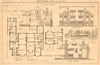 A pair of suburban villas by Pat. Floor plans 1900 old antique print picture