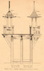 Design for a timber bridge by J.H. Coram, A.R.I.B.A.. Bridges 1901 old print