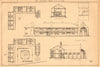 A block of almshouses. Elevations, ground floor & first floor plan 1902 print