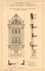 Restaurant front design, Edward Gratney, Architect. Elevation plan section 1903