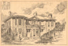 A pair of houses, Harrogate. Yorkshire 1904 old antique vintage print picture