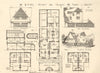 Design for village shops & houses by Tyne. View, elevations & plans 1905 print