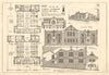 A small secondary school for girls. Elevations, section & plans 1906 old print