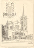 Baptist Tabernacle, Shepherd's Bush. Percival W. Hawkins, Architect 1907 print
