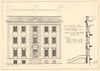 Buckton Hall, Yorkshire. Detail of the main front (about 1745) 1907 old print