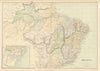 BRAZIL. showing states & railways. Scale in Portuguese Leagues. BLACKIE 1886 map