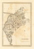 Cumberland by Henry Mutlow. Cumbria county map 1816 old antique plan chart