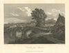 View of Carlisle from Stanwix. Old Eden Bridge. Cumbria 1816 antique print