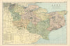 KENT county map. Parliamentary constituencies divisions. Railways. BACON 1900