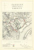 Cardiff Contributory Borough of Cardiff. JAMES. Boundary Commission 1868 map