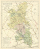 Buckinghamshire county map showing Post Towns & Market Days. LETTS 1884